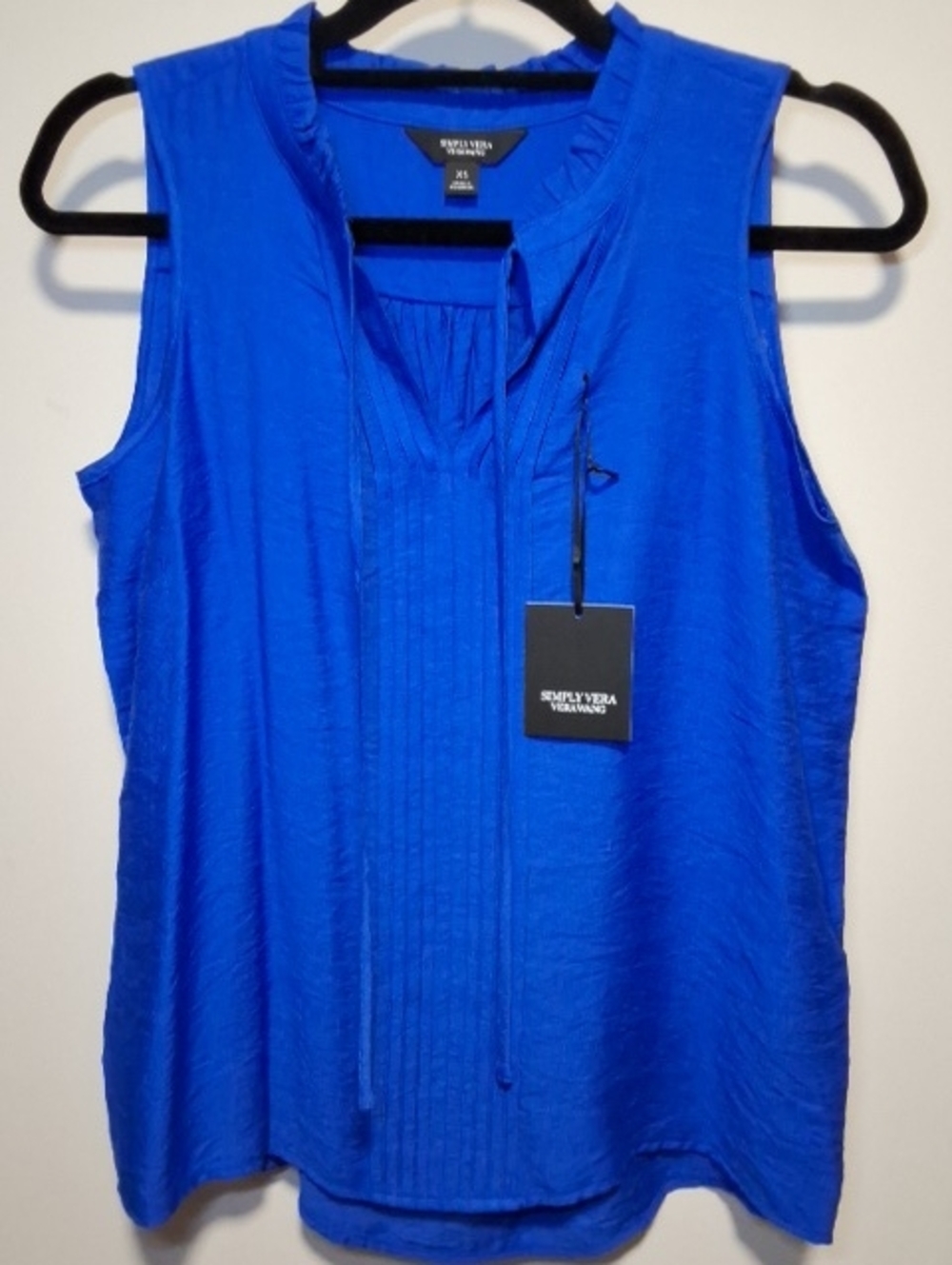 Simply Vera Vera Wang Royal Blue Ruffle Tank Top XS NWT